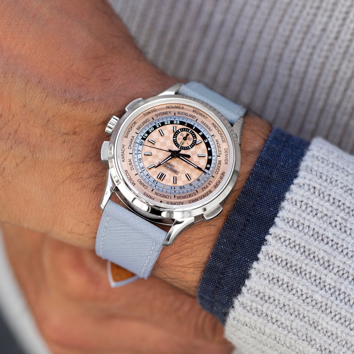 Blue Dawn Saffiano Watch Strap