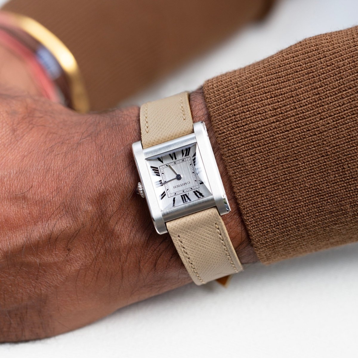 Cream Saffiano Watch Strap