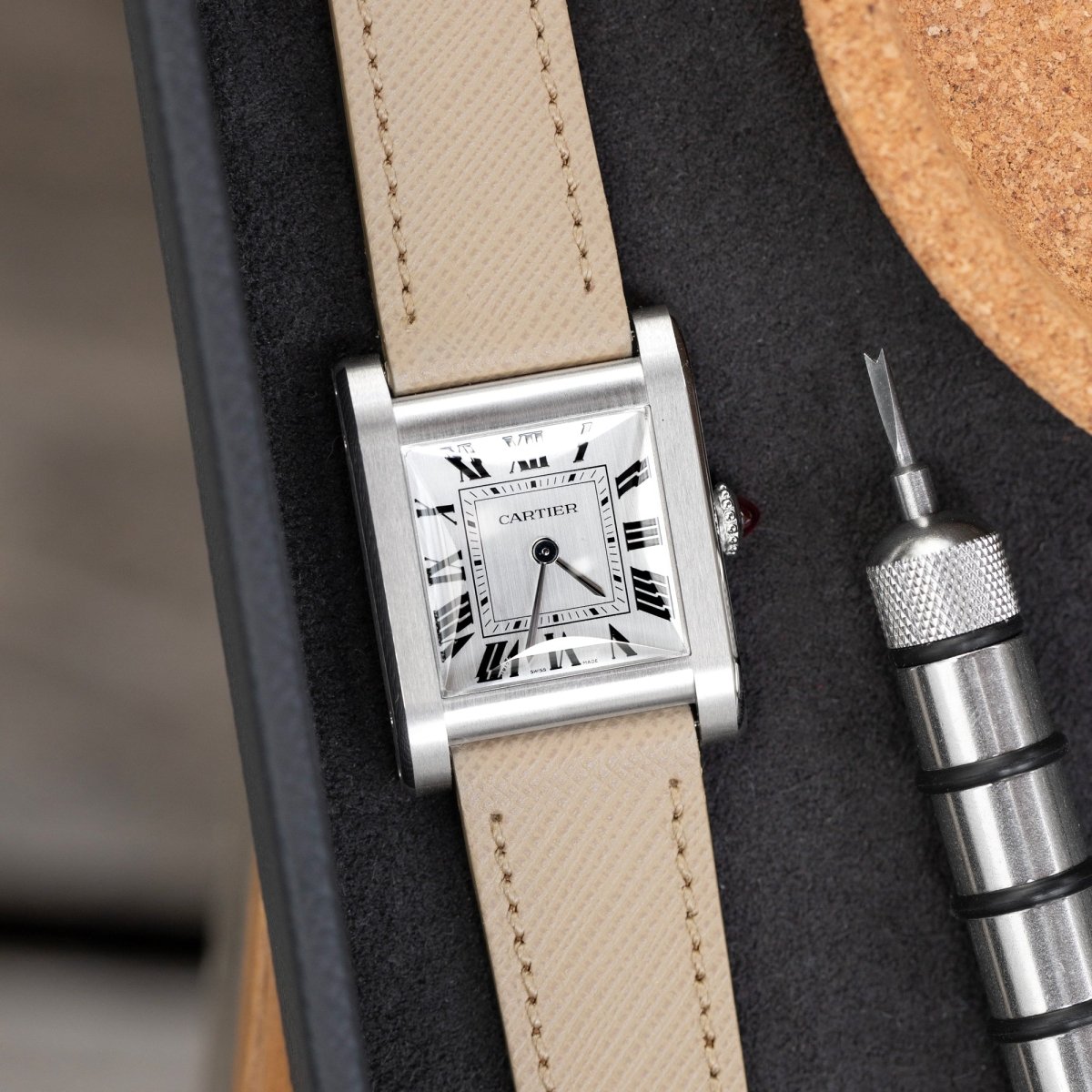 Cream Saffiano Watch Strap