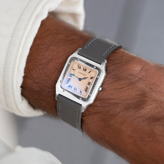 Steel Grey Saffiano Watch Strap