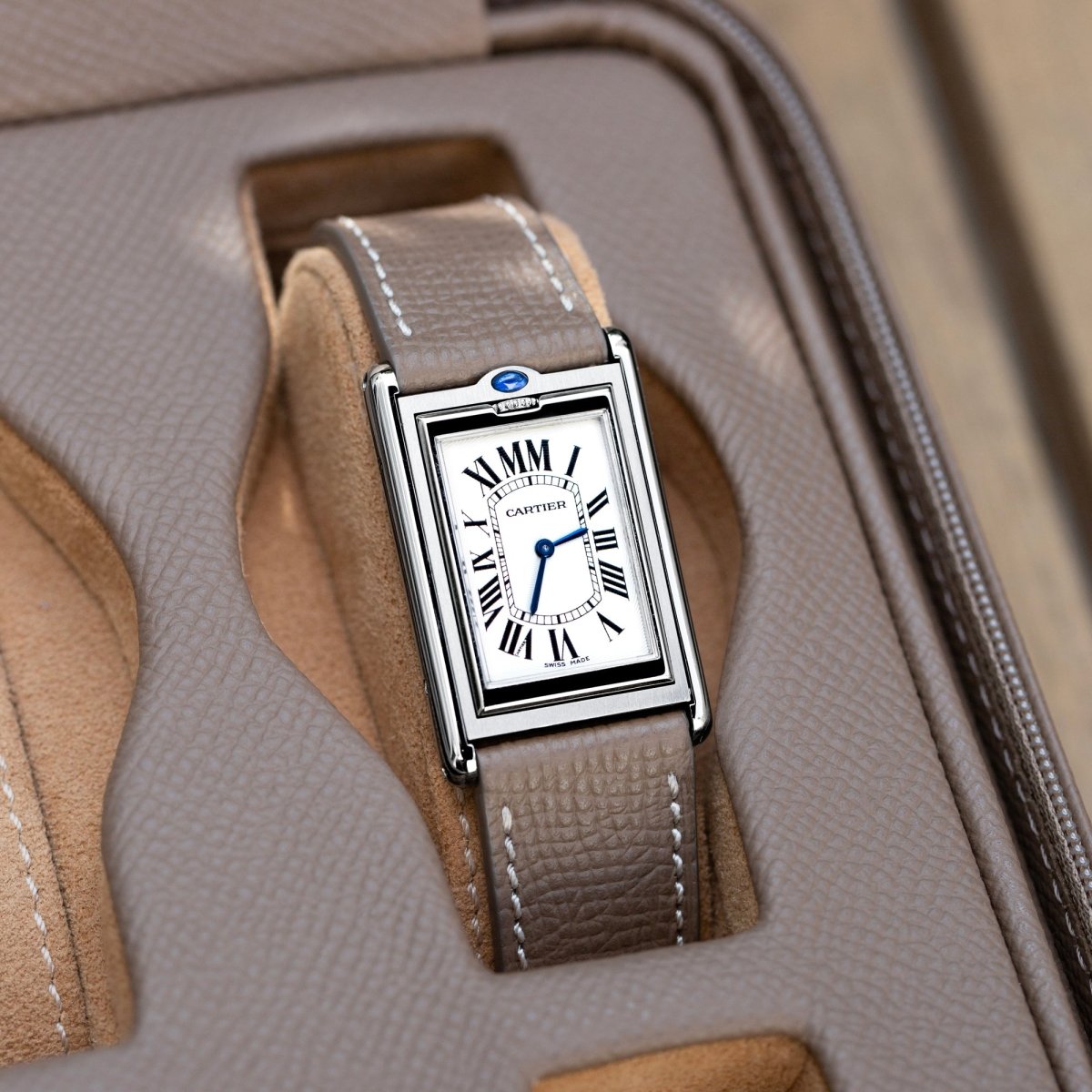 Taupe Grained Watch Strap