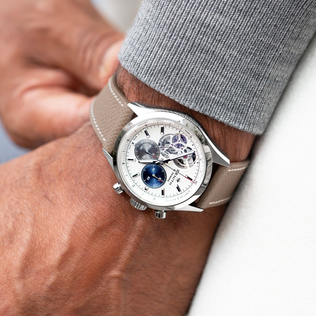 Taupe Grained Watch Strap