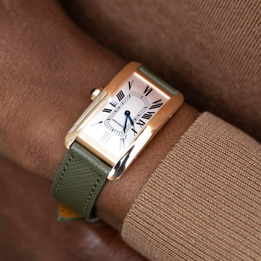 Military Green Saffiano Watch Strap