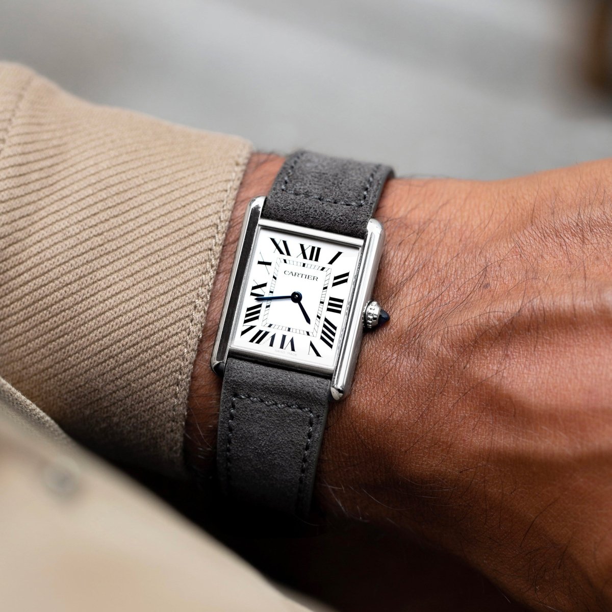 Slate Grey Suede Watch Strap