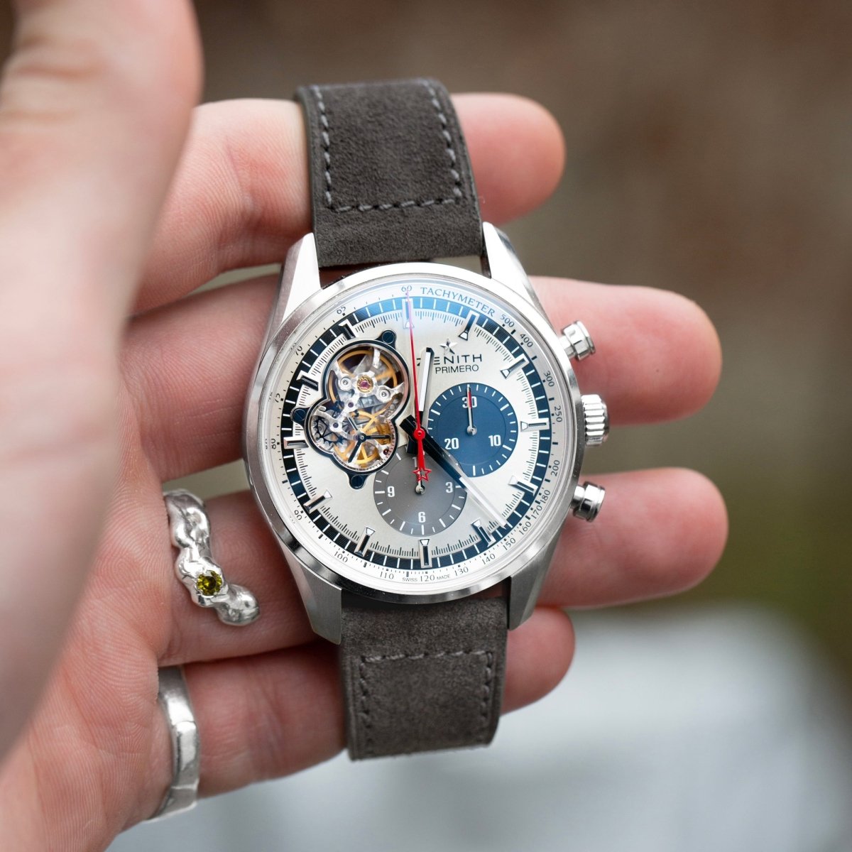 Slate Grey Suede Watch Strap