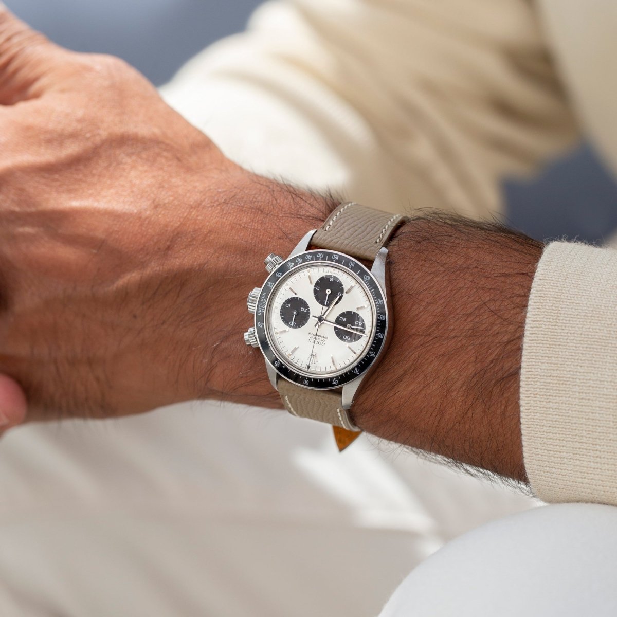 Taupe Grained Watch Strap