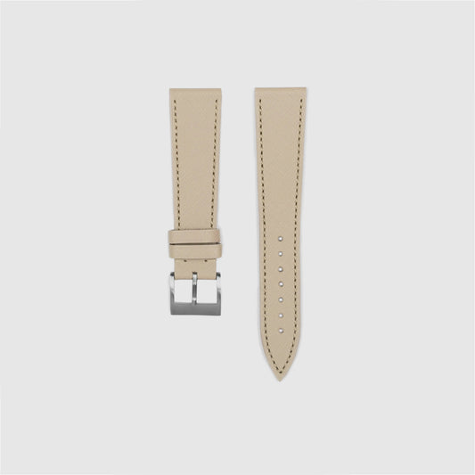 Cream Saffiano Watch Strap