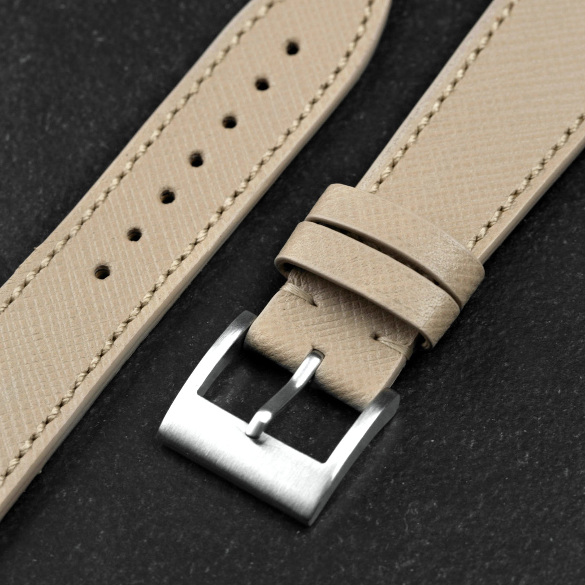 Cream Saffiano Watch Strap