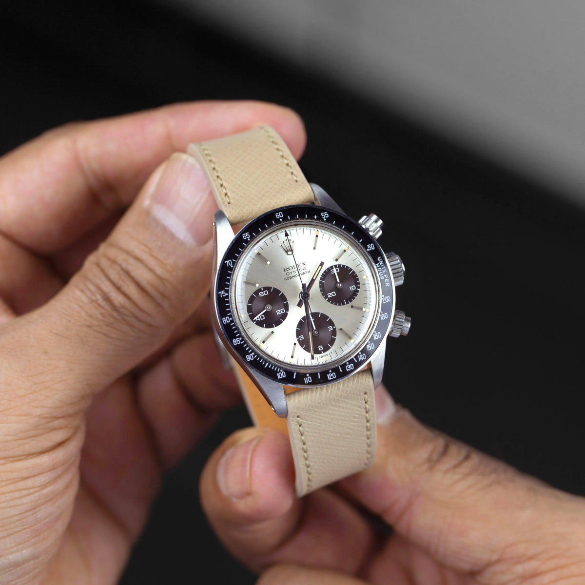 Cream Saffiano Watch Strap