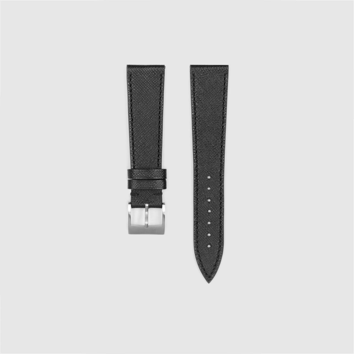 Midnight Black Saffiano Leather Watch Strap Premium Quality