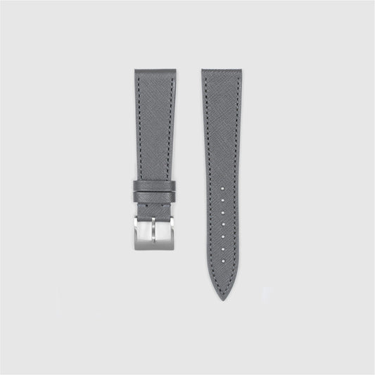 Steel Grey Saffiano Watch Strap
