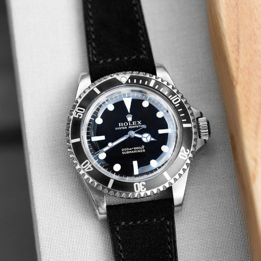 Jet Black Suede Watch Strap