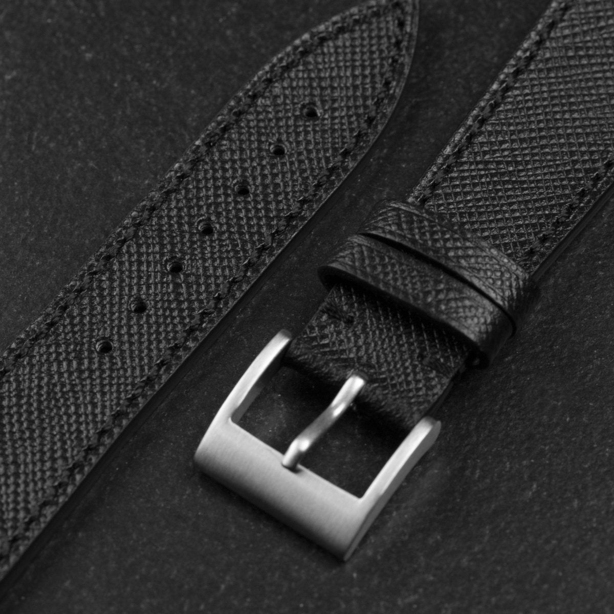 Midnight Black Saffiano Watch Strap