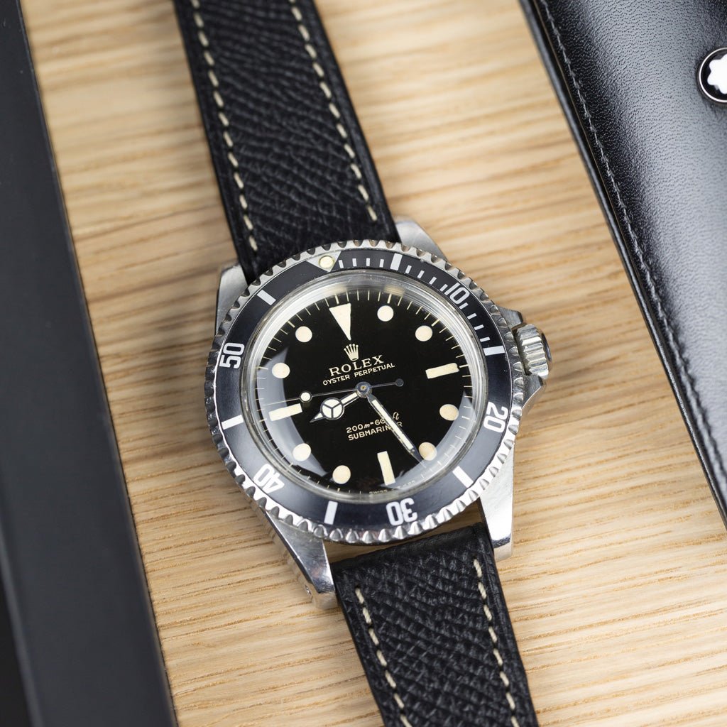 Black Grained Watch Strap