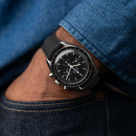 Carbon Black Sailcloth Watch Strap