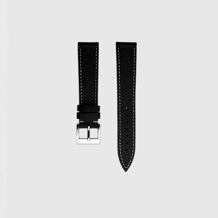 Midnight Black Saffiano 18/16mm Medium